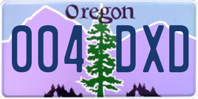 OR license plate 004DXD