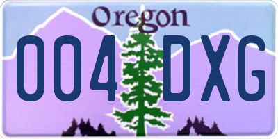 OR license plate 004DXG