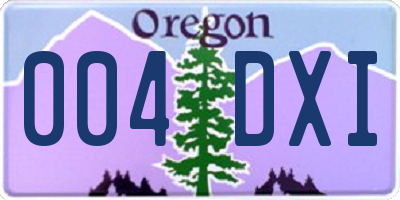 OR license plate 004DXI
