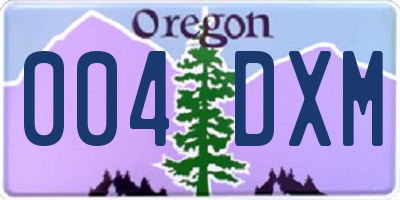 OR license plate 004DXM