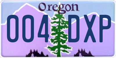 OR license plate 004DXP