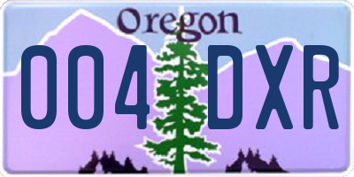 OR license plate 004DXR