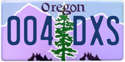 OR license plate 004DXS