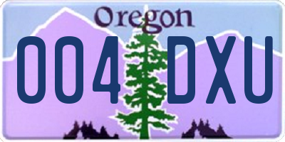 OR license plate 004DXU