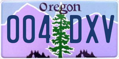 OR license plate 004DXV