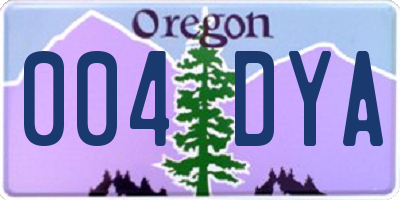 OR license plate 004DYA