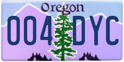 OR license plate 004DYC