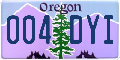OR license plate 004DYI