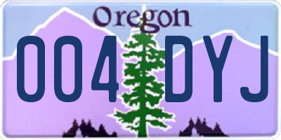 OR license plate 004DYJ