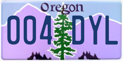 OR license plate 004DYL