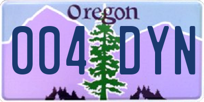 OR license plate 004DYN