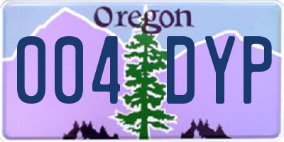 OR license plate 004DYP