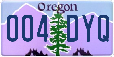 OR license plate 004DYQ