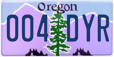 OR license plate 004DYR