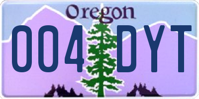 OR license plate 004DYT