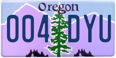 OR license plate 004DYU