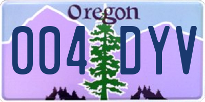 OR license plate 004DYV