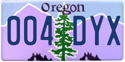 OR license plate 004DYX