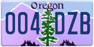 OR license plate 004DZB