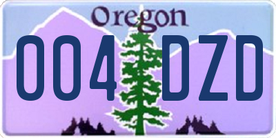 OR license plate 004DZD