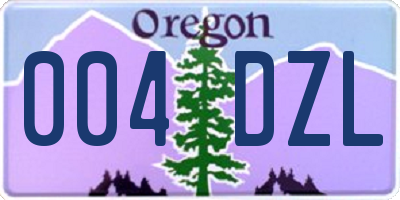 OR license plate 004DZL