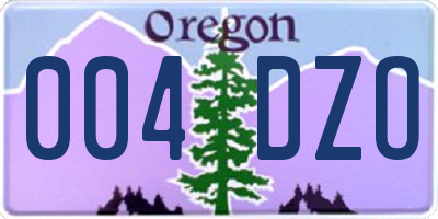 OR license plate 004DZO