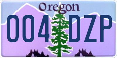 OR license plate 004DZP