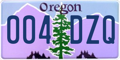 OR license plate 004DZQ