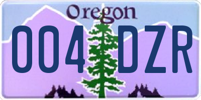OR license plate 004DZR