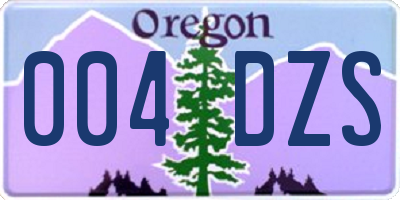 OR license plate 004DZS
