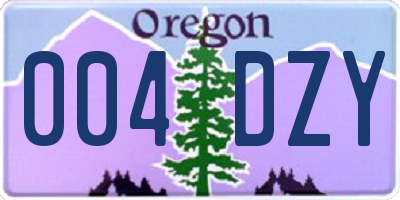 OR license plate 004DZY