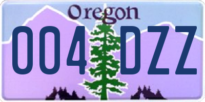 OR license plate 004DZZ