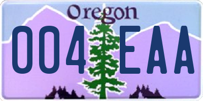 OR license plate 004EAA