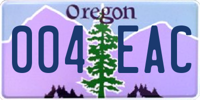OR license plate 004EAC