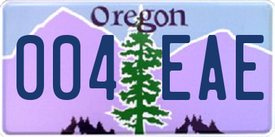 OR license plate 004EAE