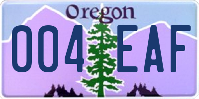 OR license plate 004EAF