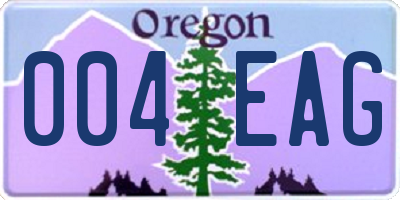 OR license plate 004EAG