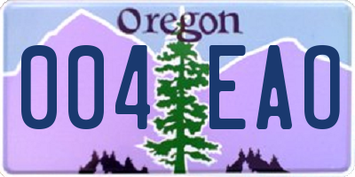 OR license plate 004EAO