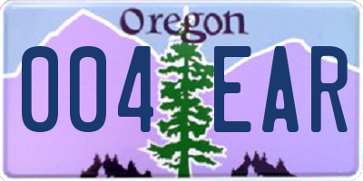 OR license plate 004EAR