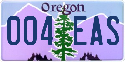 OR license plate 004EAS