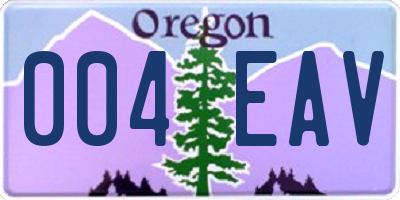 OR license plate 004EAV