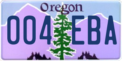 OR license plate 004EBA