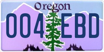 OR license plate 004EBD