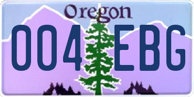 OR license plate 004EBG