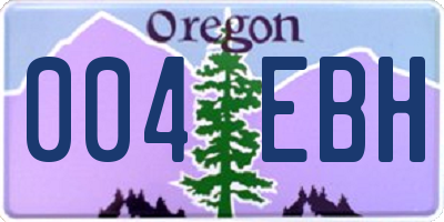 OR license plate 004EBH