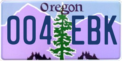 OR license plate 004EBK