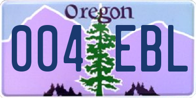 OR license plate 004EBL