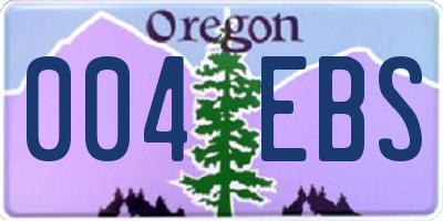 OR license plate 004EBS