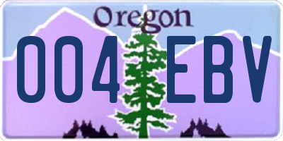 OR license plate 004EBV