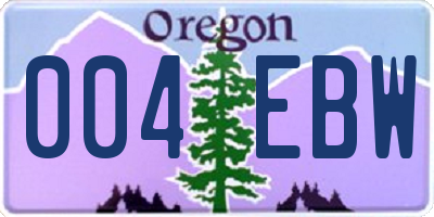 OR license plate 004EBW
